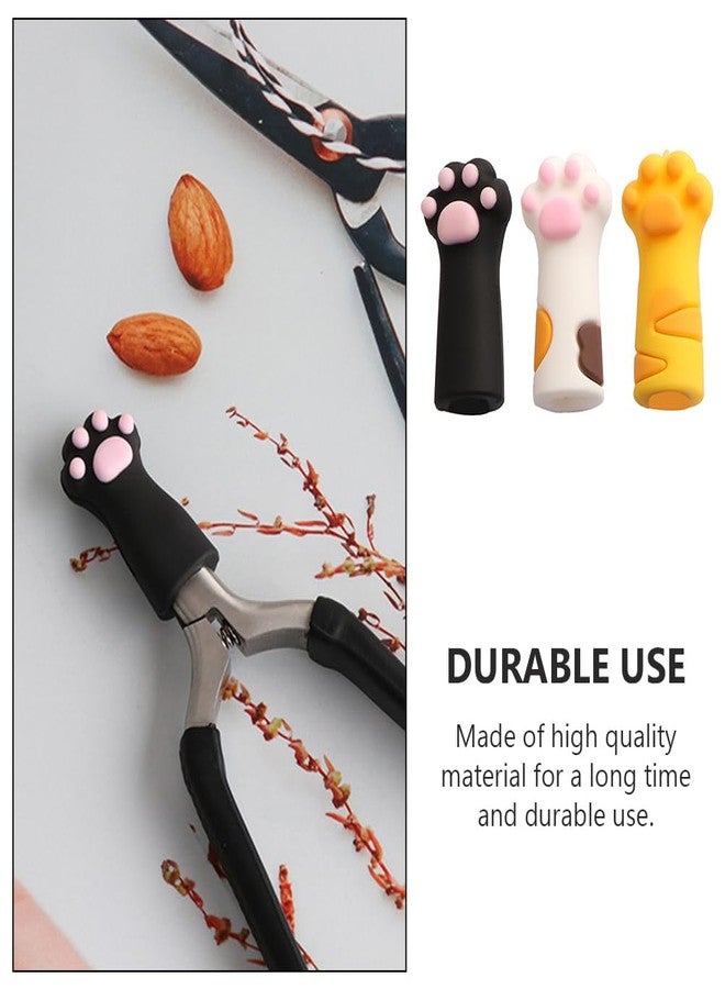 VOSAREA 9pcs Cat Paw Protector Scissors Safety Scissors Tip Cap Cuticle Manicure Tools Cover Animal Nippers Cover Metal Shears Nipper Sleeve Child PVC Soft Glue Cartoon Pointed Hat - Image 5