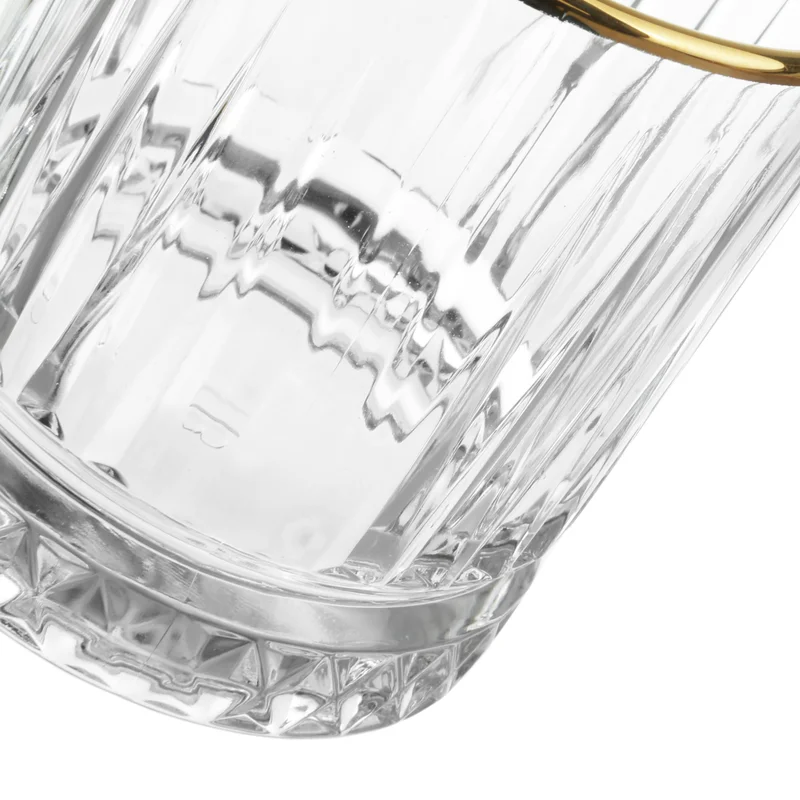 Simply Kitchen  Set Of 4 Cocktail Tumblers 355 Ml Elysia Golden Touch Transparent And Gold  | Best Price UAE