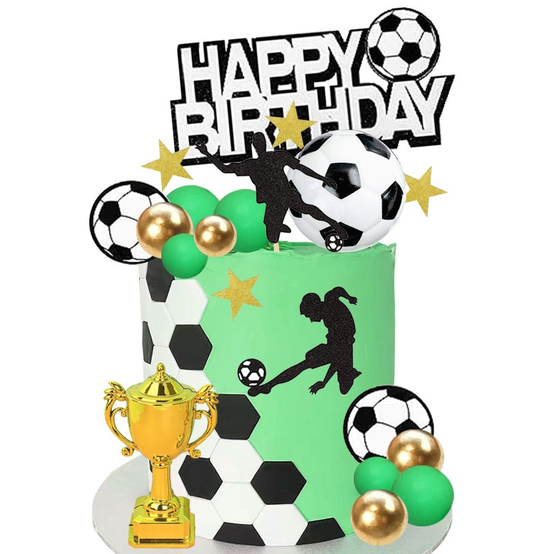 RASSLISA 36 PCS Soccer Cake Toppers Football Cake Decorations for Soccer Theme Party Supplies - Image 2