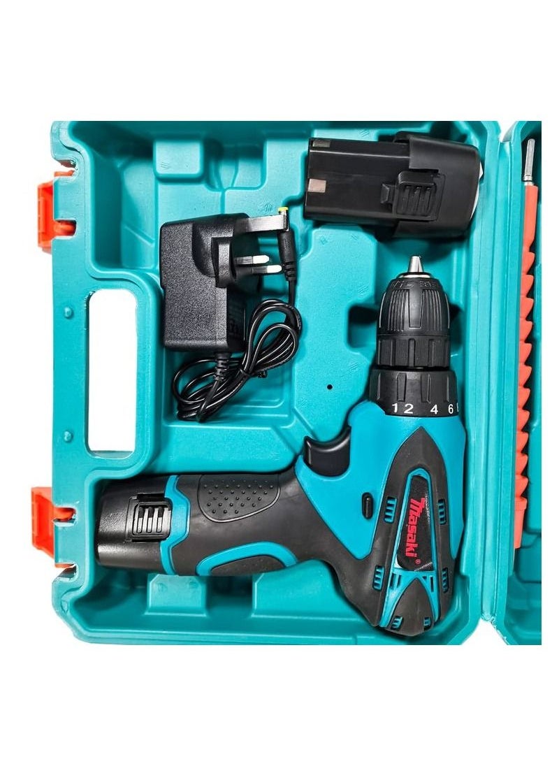 Masaki - MASAKI Wireless Electric Screwdriver Cordless Drill Machine 2 Batteries 12V 1.5Ah 1300rpm 10mm JL330 - Image 1