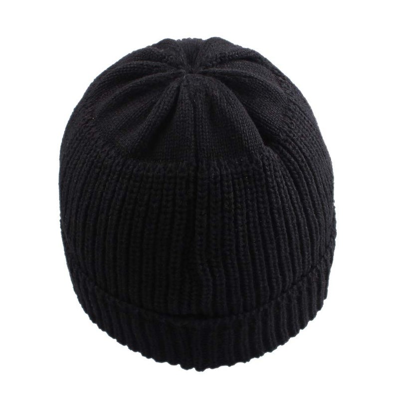 JANGANNSA Simple Knitted Baby Beanie Hip-Hop Boys Winter Hat Toddler Kids Bonnet for Girls 0-5Y (Black, S) - Image 3