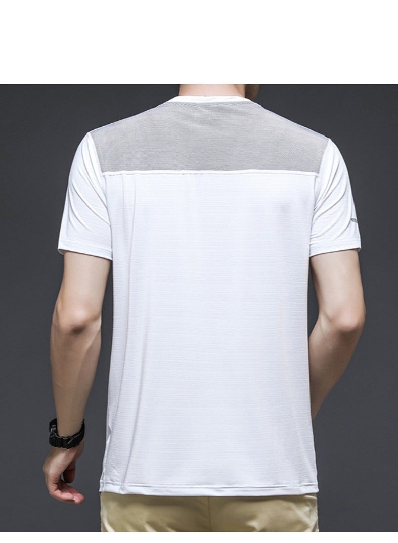 Jeep Men's Ice Silk Short Sleeved T-shirt Round Neck Pullover Sweatshirt Simple Running Top  - Image 4