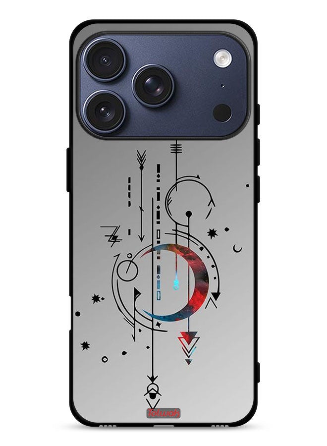 Tolwak Apple iPhone 17 Pro Protective Case Cover Moon And Arrows Art Pattern - Image 1