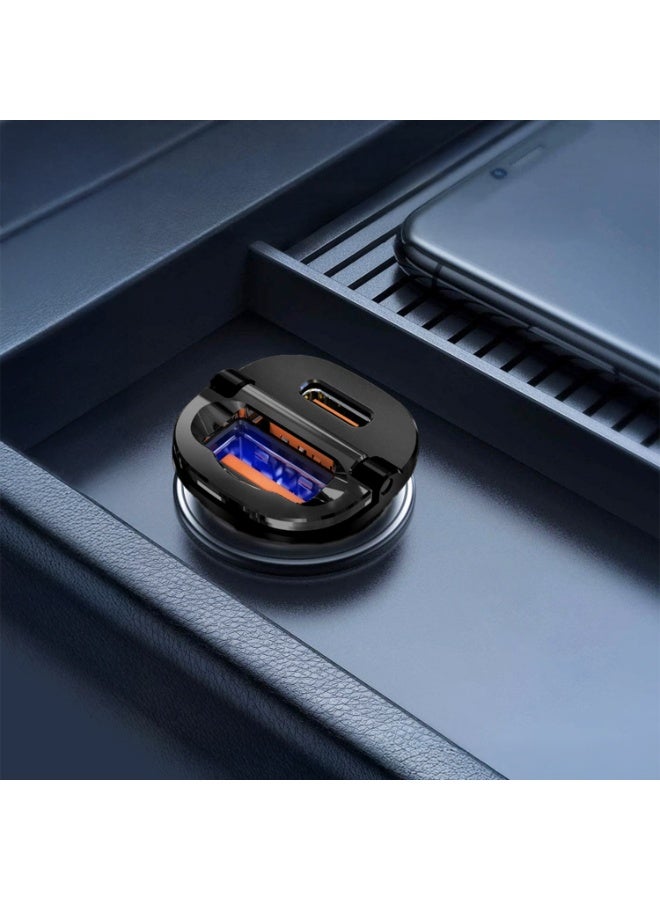 ليفيلو شاحن سيارة 38 واط بمنفذين USB-A وType-C شحن سريع بتقنية PD3.0 وQC3.0، محول مصنوع من سبيكة الزنك بتصميم مصغر، Kruz - Image 4
