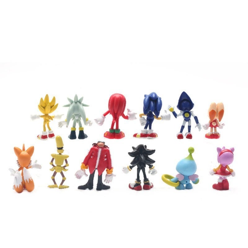 Sonic Cartoon Figurines 4-5cm Vibrant Dynamic PVC Models - Lightweight 103g Collectible Dolls for Sonic Birthday Cake Decoration, Desktop Decor, Anime Lovers And Children - Image 2
