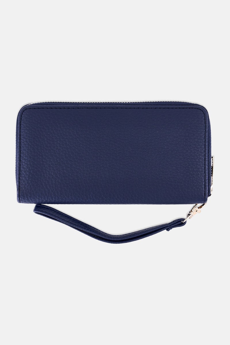 London Fog Women Brand Logo Wristlet Wallet, Navy - Image 2