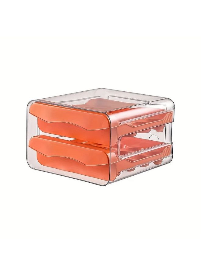 White Double Layer Egg Storage Box for Kitchen Refrigerator Drawer Food Grade - Image 3