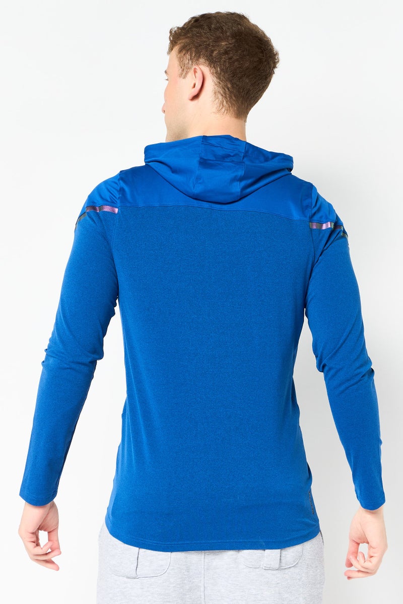 UNDER ARMOUR Men Fitted Fit Long Sleeve Running Full Zip Hoodie, Blue - Image 4