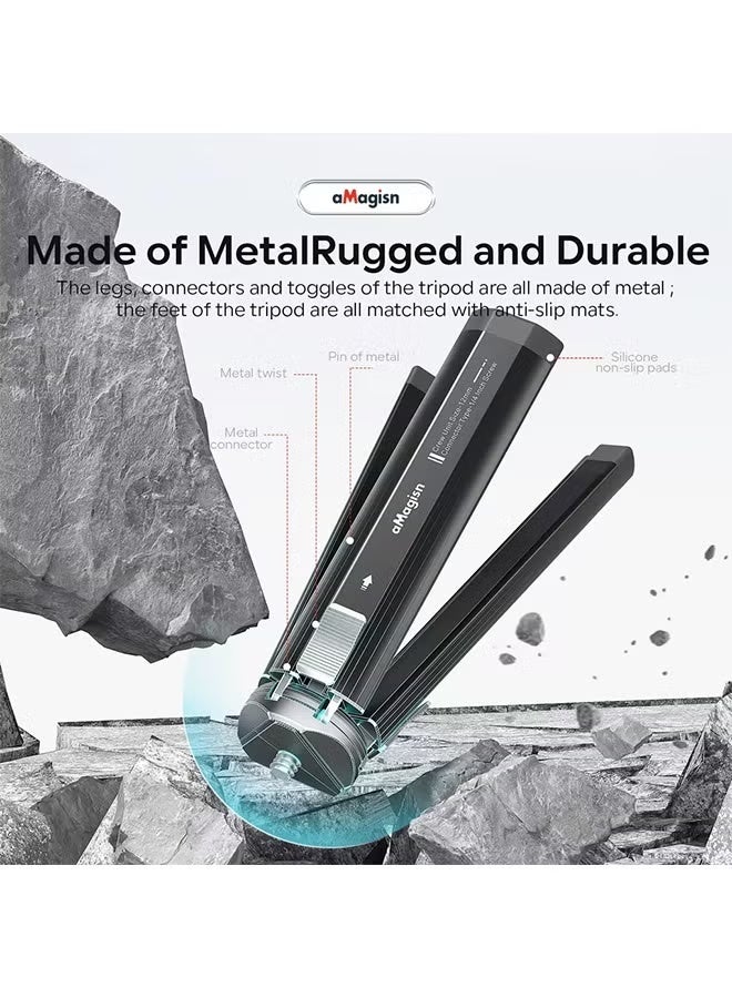 aMagisn Metal Tripod for GoPro Hero/DJI OSMO /Insta360 Aluminum Alloy Tripod Accessories With 1/4 Screw for Action Camera - Image 2