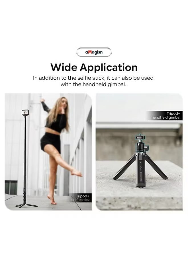 aMagisn Metal Tripod for GoPro Hero/DJI OSMO /Insta360 Aluminum Alloy Tripod Accessories With 1/4 Screw for Action Camera - Image 3