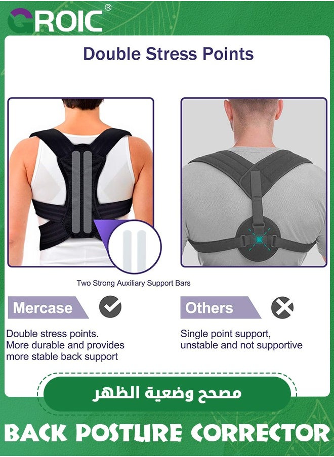 GROIC - Posture Corrector for Men and Women, Posture Brace for Back,Shoulders,Hunchback Scoliosis Correction, Adjustable and Comfortable, Large(32-39 inches) - Image 1