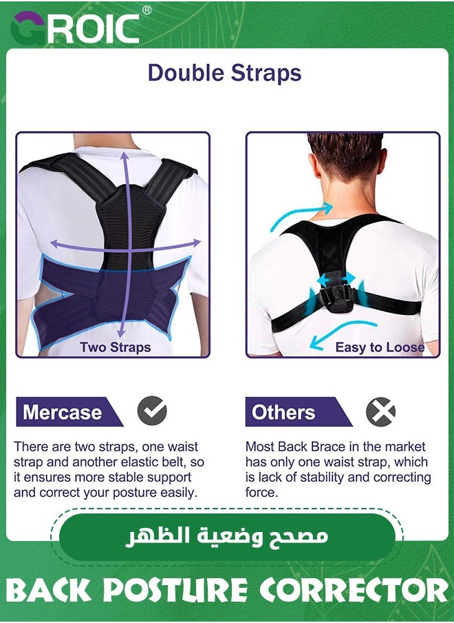 GROIC - Posture Corrector for Men and Women, Posture Brace for Back,Shoulders,Hunchback Scoliosis Correction, Adjustable and Comfortable, Large(32-39 inches) - Image 1