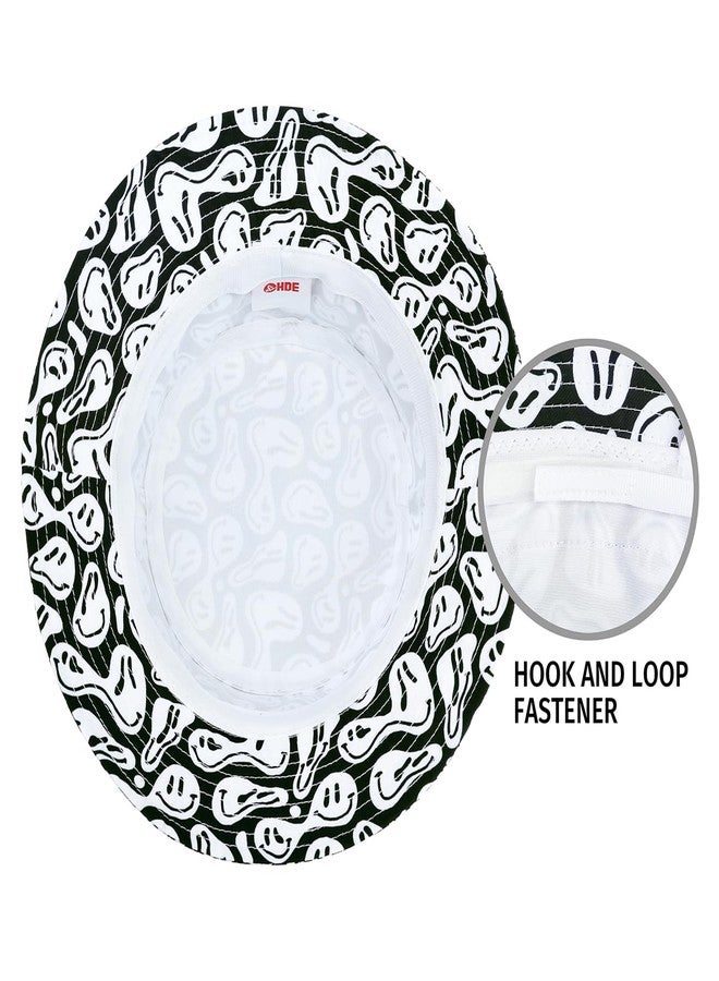 HDE Bucket Hat Unisex Print and Solid Beach Sun Hats Outdoor Packable Headwear Dripping Smiley - One Size - Image 4