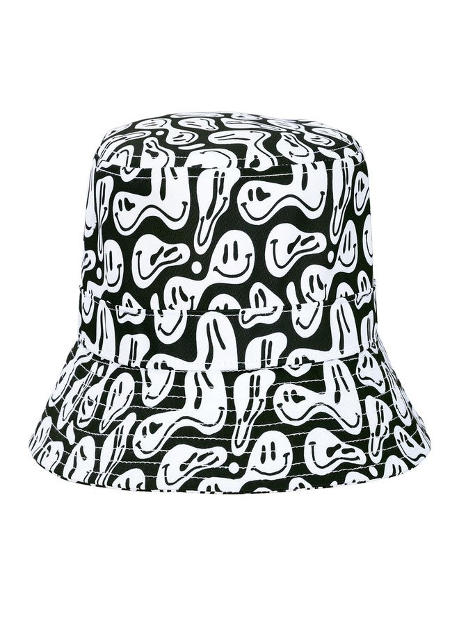 HDE Bucket Hat Unisex Print and Solid Beach Sun Hats Outdoor Packable Headwear Dripping Smiley - One Size - Image 1