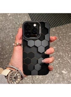 Three-dimensional honeycomb is suitable for iPhone 16ProMax/16Pro mobile phone case frosted anti-fall mobile phone protective cover
