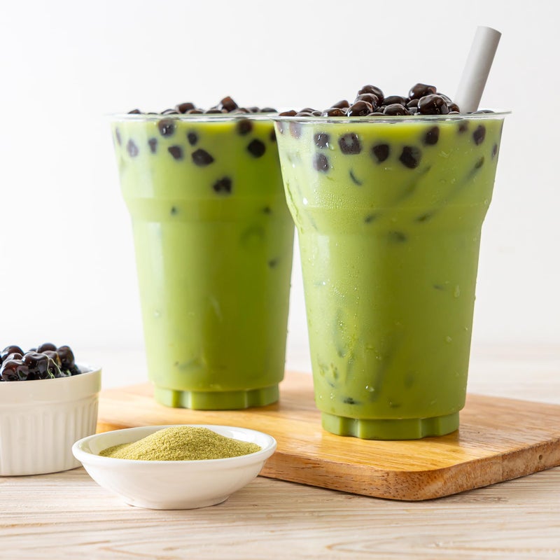 OKTEA Matcha Rich Bubble Pearl Milk Tea Kit - Non-Dairy Creamer Edition - Matcha Flavor, Real Sugar, Preservative-Free Tapioca Balls, Includes Paper Straws - 3 Servings - Image 4