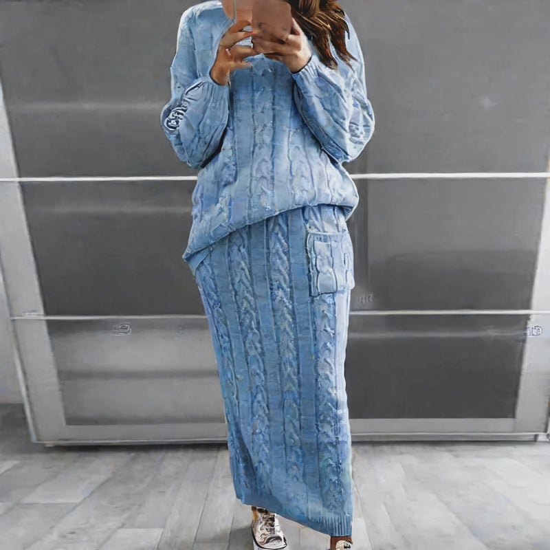 Women's Knitted Cable Sweater Set - Image 2