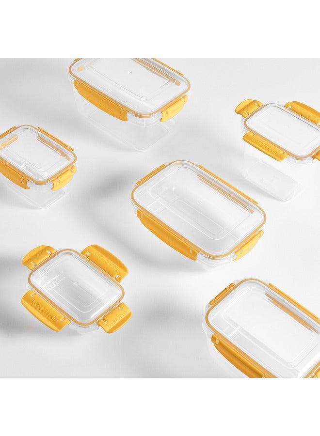 Dunya Plastik Dunia Fresh & Lock Yellow Rectangular 3-Piece Food Storage Refrigerator Container Set - With Airtight Lid - BPA-Free (400-800-1400) ML - Image 4