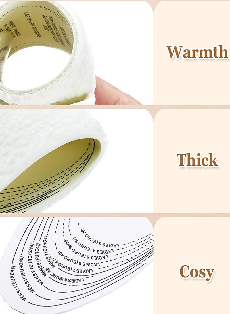 Shoe Inserts Cut to Fit Shoe Insoles Warm Sheepskin Shoe Soles Cut to Size Fluffy Boot Insole Fleece Wool Sole Insole with Size Chart Winter Boot Insert for Women Men Unisex Cold 8 Pairs - Image 4