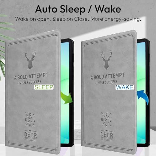 Robustrion Cover for Samsung Galaxy Tab A11 Plus Cover Case 11 inch, Deer Cover Case for Samsung Galaxy Tab A11 Plus Cover/Tab A11+ Tablet Cover with Pencil Holder - Grey - Image 3