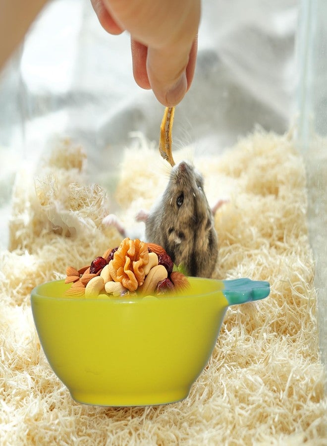 PENCK Small Guinea Pig Food Bowl Pineapple-Shaped Cute Ceramic Hamster Water Bowl Ferret Rat Chinchilla Rabbit Feeding Dish Young Animal Feeder(Yellow) - Image 4