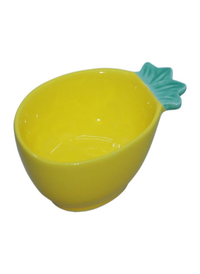 PENCK Small Guinea Pig Food Bowl Pineapple-Shaped Cute Ceramic Hamster Water Bowl Ferret Rat Chinchilla Rabbit Feeding Dish Young Animal Feeder(Yellow) - Image 1