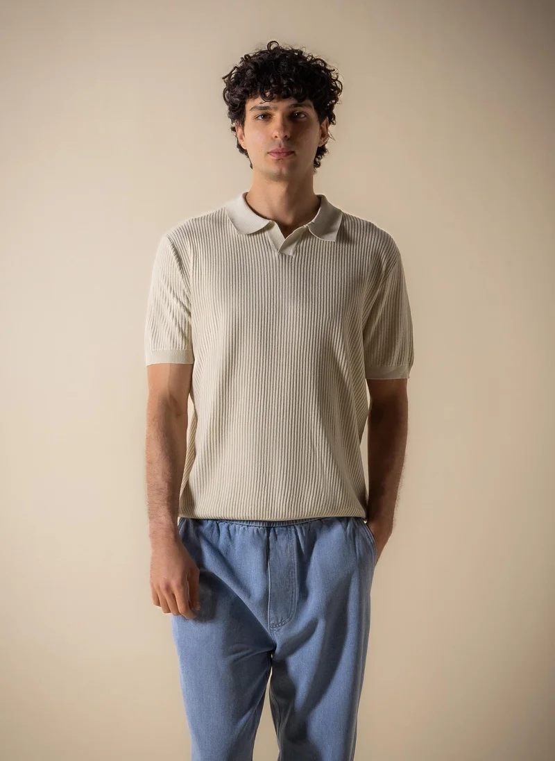 SHAPES TEXTURED SOFT  POLO SHIRT