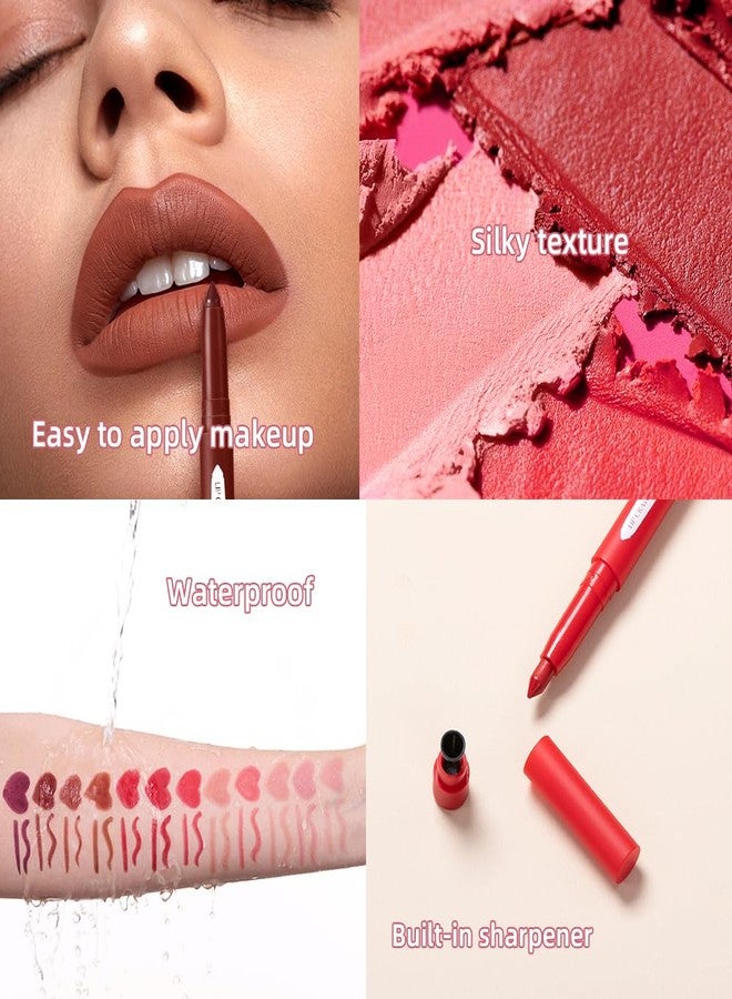 MYUANGO 12 Colors Matte Lip Liner Pencil, Waterproof Lasting Lip Crayon, Natural Vegan Lip Liner Set with Sharpener for Women (06) - Image 5