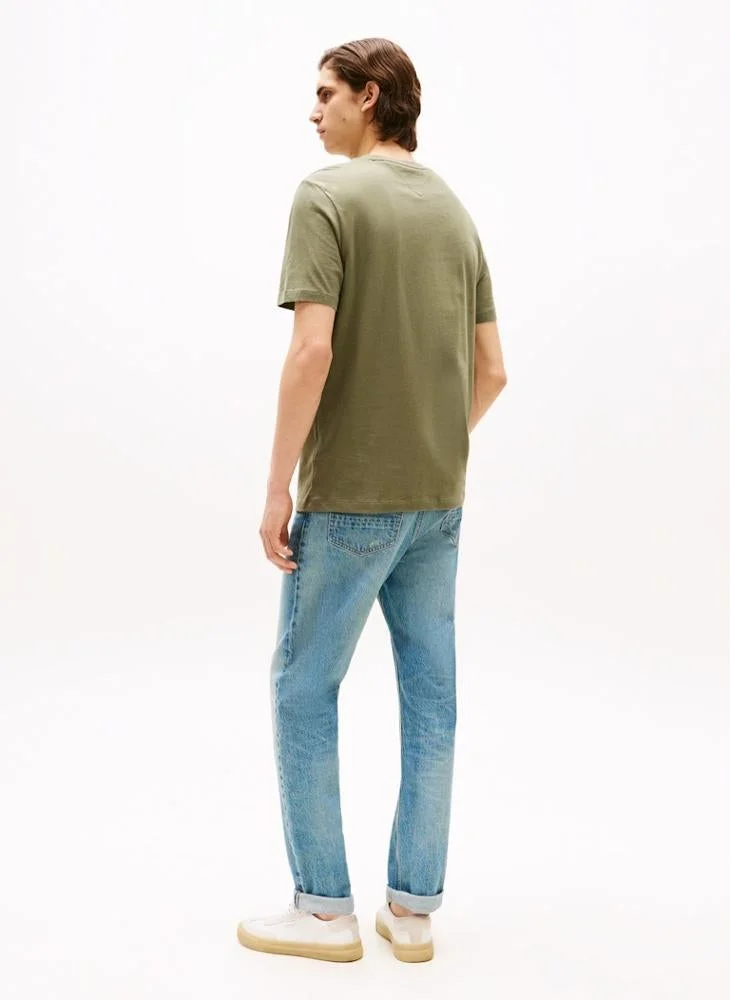 TOMMY HILFIGER Flag Embroidery Crew Neck T-Shirt