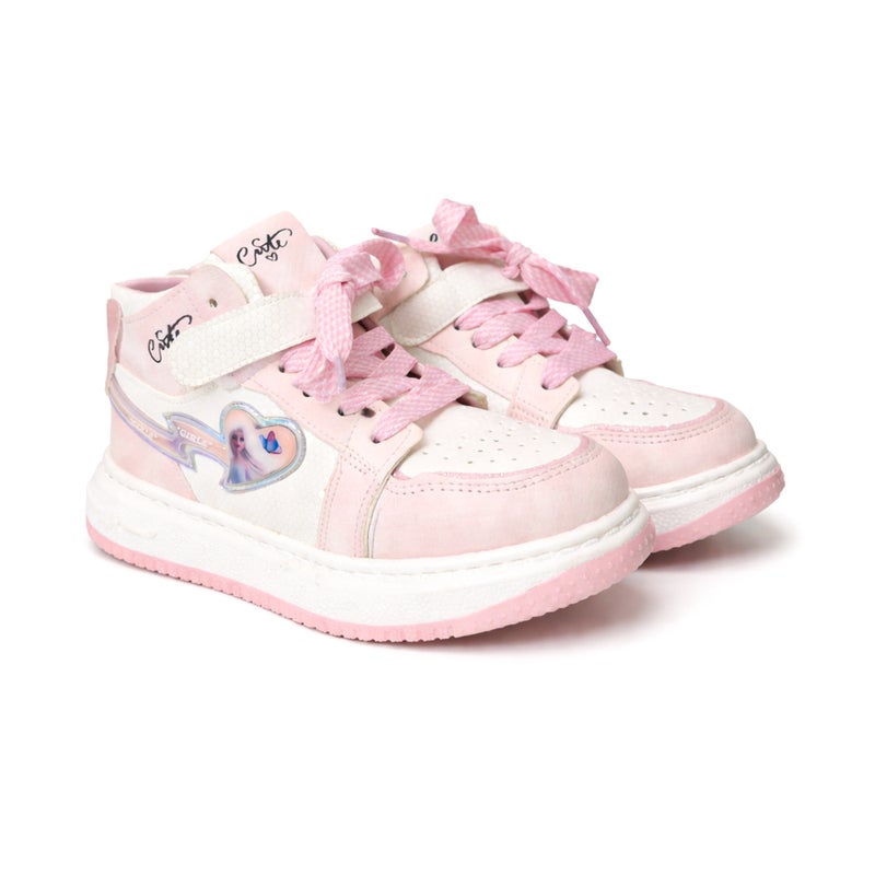 High-Top Sneakers with Fun Design, Comfortable Cushioned Sole, Secure Lace and Strap Closure, Durable Build for Daily Wear