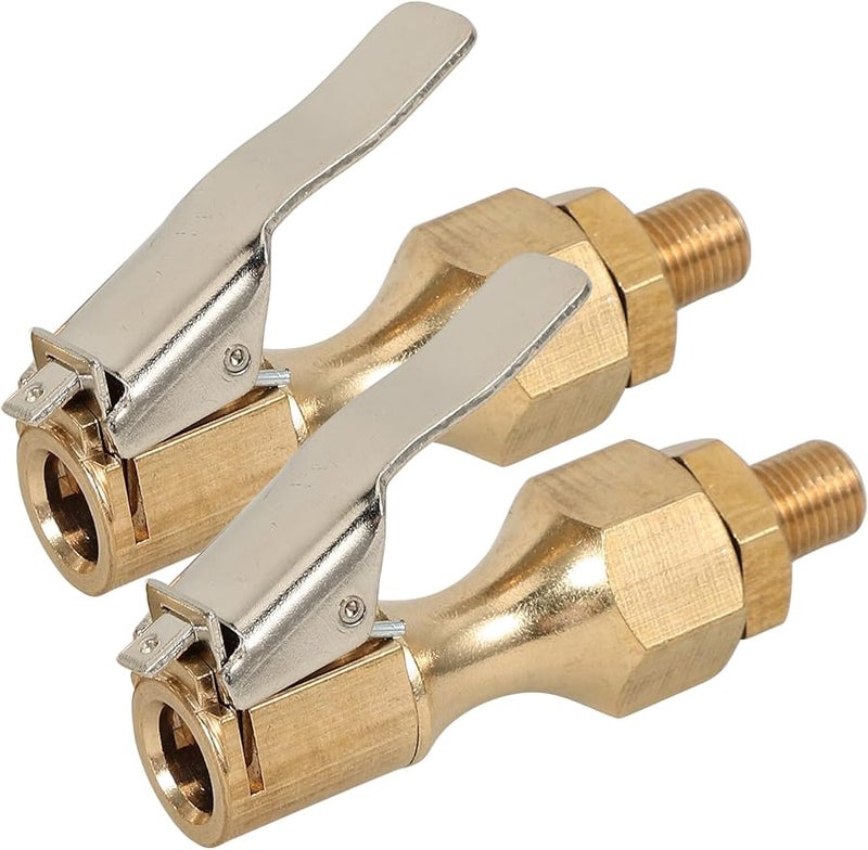 قطعتان من أداة نفخ الإطارات سريعة التوصيل بقفل، مناسبة للشاحنات والسيارات والعربات السكنية، تضمن نفخًا آمنًا وسهلاً - Image 2