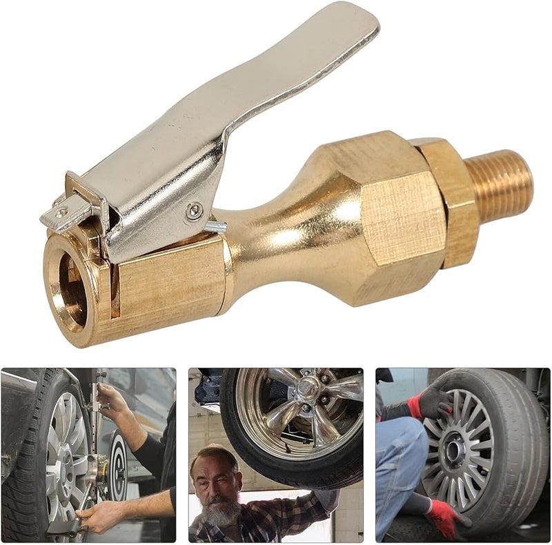 قطعتان من أداة نفخ الإطارات سريعة التوصيل بقفل، مناسبة للشاحنات والسيارات والعربات السكنية، تضمن نفخًا آمنًا وسهلاً - Image 4