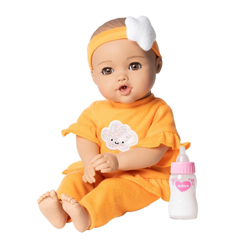 Adora Nurture Time Babies 13 Inch Baby Doll and Clothes Set with 3 Touch Activated Features Birthday Gift for Kids Ages 1 and Up - Sweet Orange - Image 1