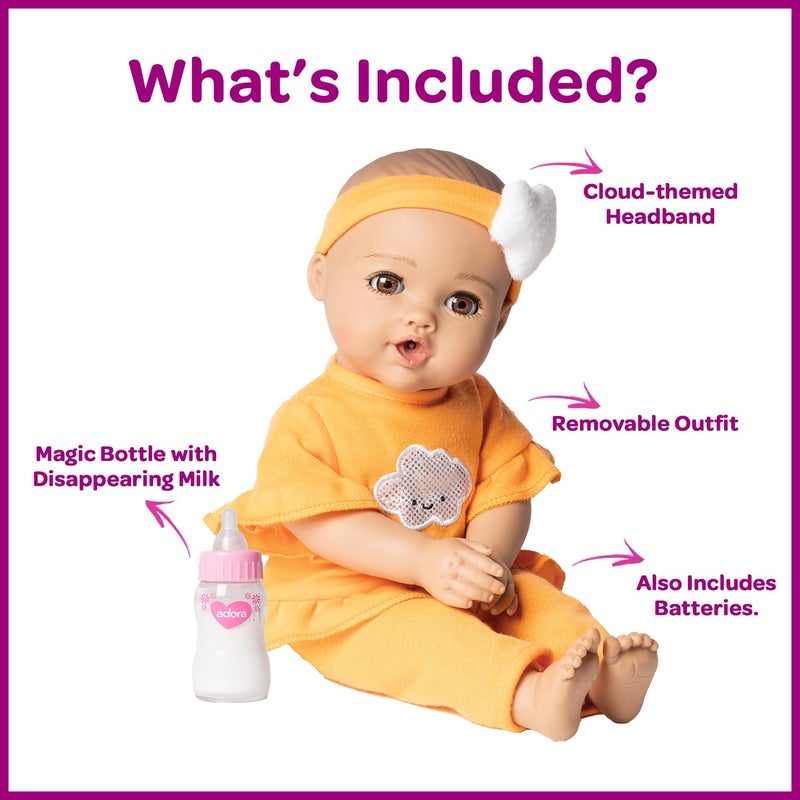 Adora Nurture Time Babies 13 Inch Baby Doll and Clothes Set with 3 Touch Activated Features Birthday Gift for Kids Ages 1 and Up - Sweet Orange - Image 2