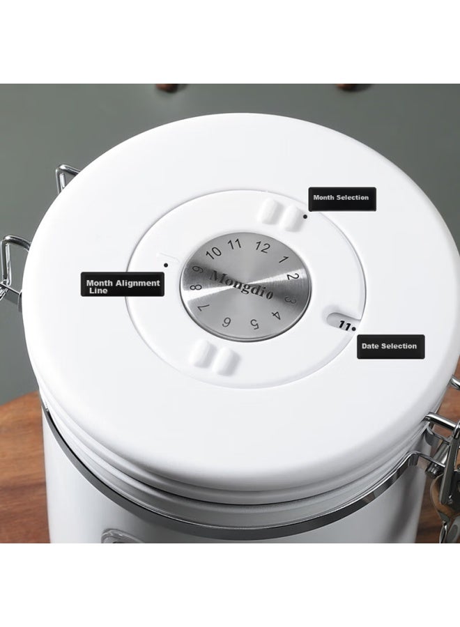 Mongdio Coffee Bean Storage Canister, Newly Upgraded With Transparent Valve, One-way Air Release Valve, 304 Stainless Steel Coffee Container - Image 4