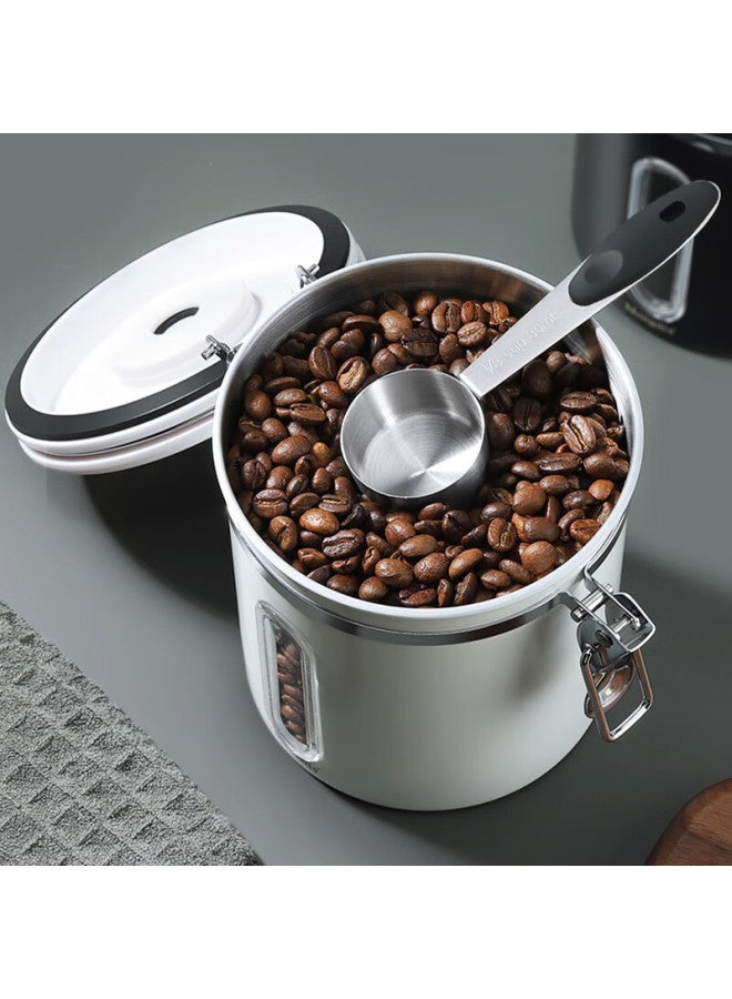 Mongdio Coffee Bean Storage Canister, Newly Upgraded With Transparent Valve, One-way Air Release Valve, 304 Stainless Steel Coffee Container - Image 1