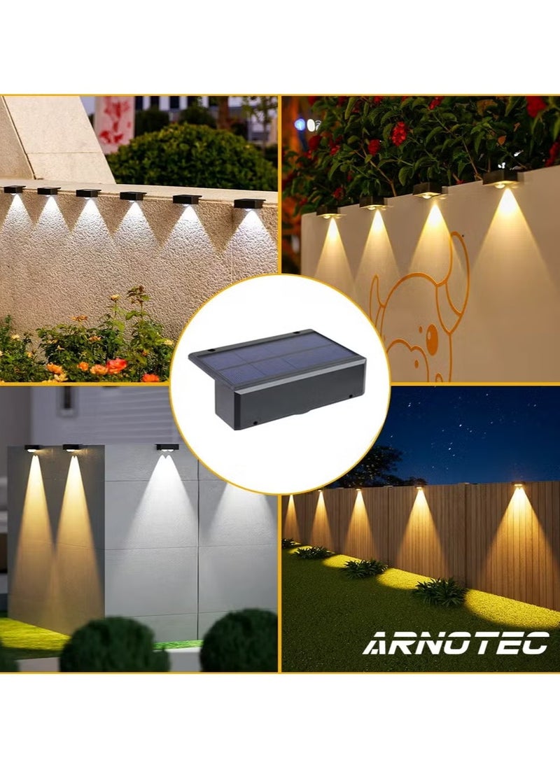ARNOTEC مصباح جداري يعمل بالطاقة الشمسية فائق السطوع، مصباح جداري بتصميم ساحة الحديقة في الهواء الطلق، مصباح جو فناء المنزل (ضوء دافئ)  - Image 2