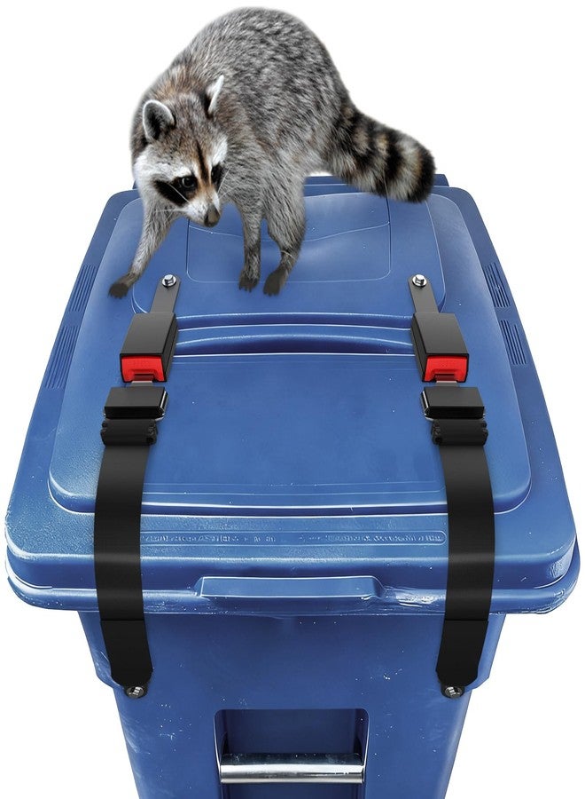 Fengone 2pcs Trash Can Lock Wide-Width Nylon Tape Bear Proof Trash Can with Locking Lid, Trash CanLock Raccoon Animals Garbage Out Door - Image 1