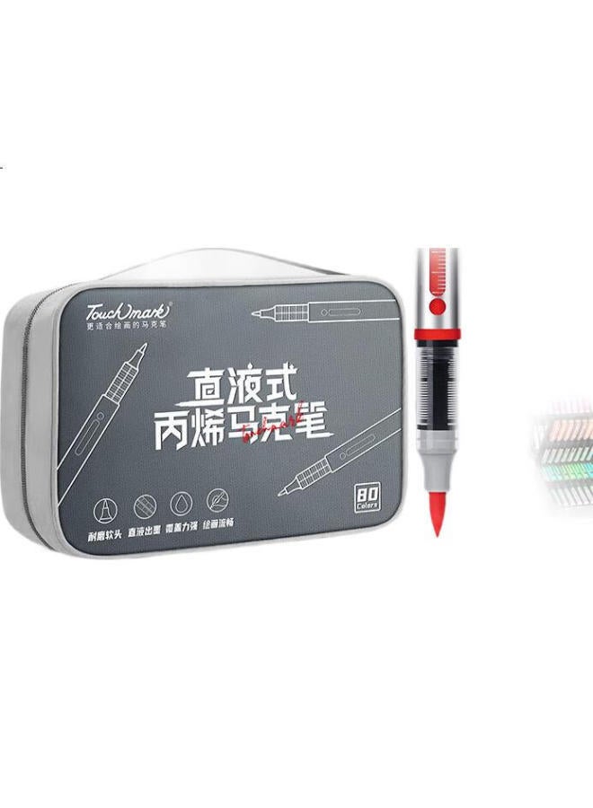 Touch Mark Straight Liquid Soft Tip Acrylic Markers, 80 Colors, Large Capacity, Intelligent Ink Control, Watercolor Pens, Drawing Pens, Layering, Non-transparent, For Students And Children, Birthday, Graduation, Back-to Gift - Image 3