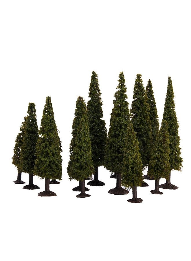 WINOMO Generic Approx 15Pcs Green Scenery Landscape Model Cedar Trees with Pv Box 1100 1150 120 - Image 1