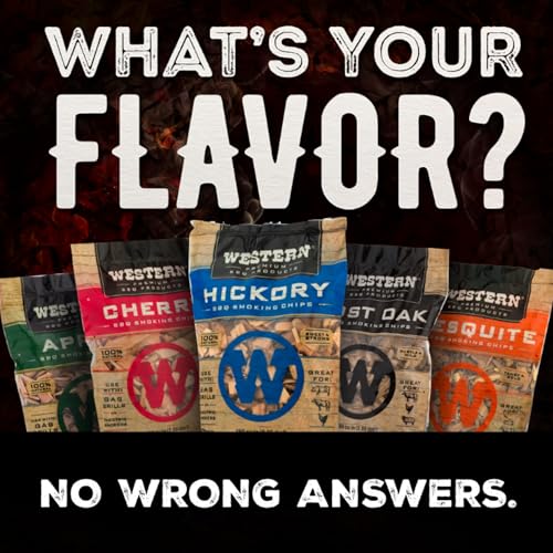 Western BBQ Smoking Wood Chips Variety Pack (4-Pack) – Apple, Mesquite, Hickory & Cherry – 100% Real Wood – Perfect for Pork, Beef, Chicken, Fish & Vegetables (Variety) - Image 2