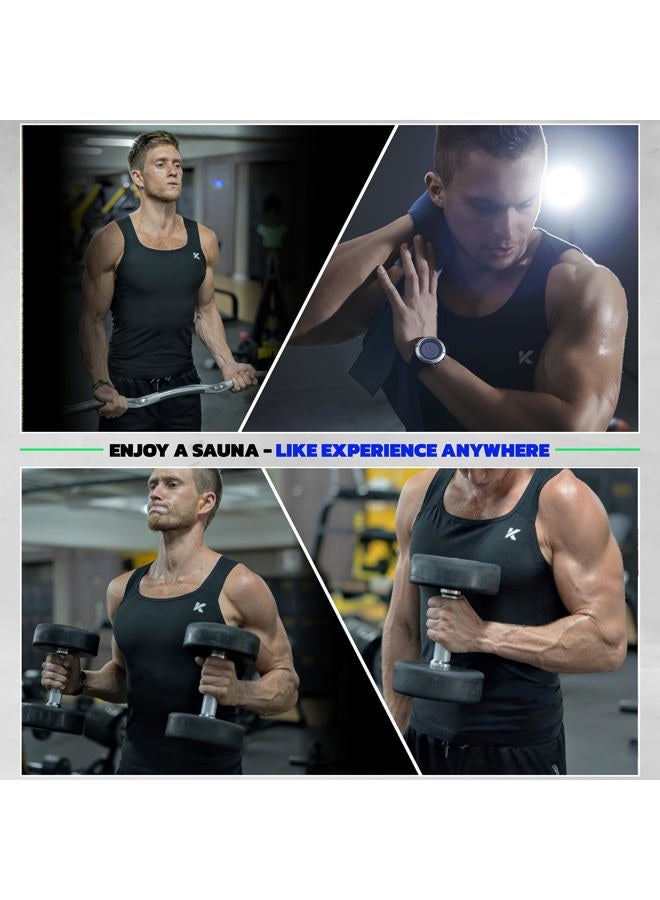 Kewlioo Men's Heat Trapping Pullover Sweat Enhancing Vest - Sauna Suit Shirt Compression Vest Shapewear Top for Gym Exercise, Multicolor 3-pack, XXL-3XL - Image 4
