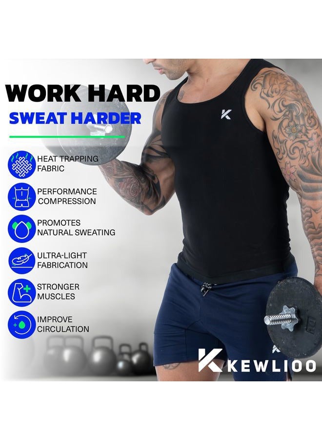 Kewlioo Men's Heat Trapping Pullover Sweat Enhancing Vest - Sauna Suit Shirt Compression Vest Shapewear Top for Gym Exercise, Multicolor 3-pack, XXL-3XL - Image 3