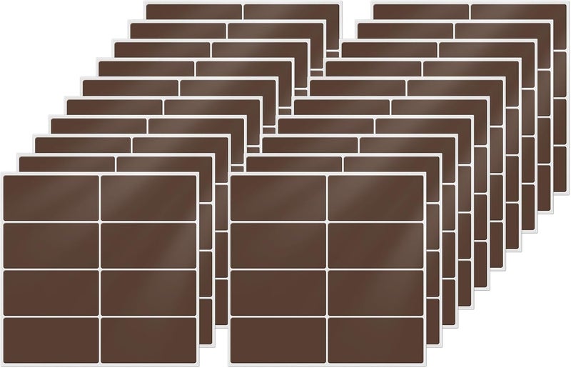 FINDAT Brown Rectangle Stickers 1.57 x 0.75 Inch Color Coding Sticky Labels Vinyl Waterproof Self-Adhesive Removable Name Tags for Office Home Business 160 Pack - Image 1