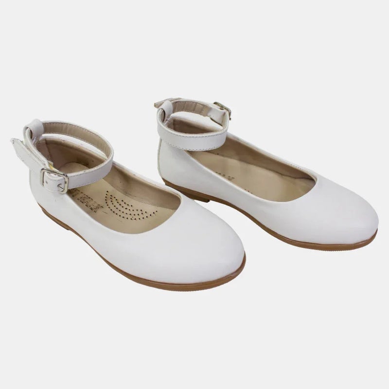 EASY Girls White Leather Shoes - Image 1