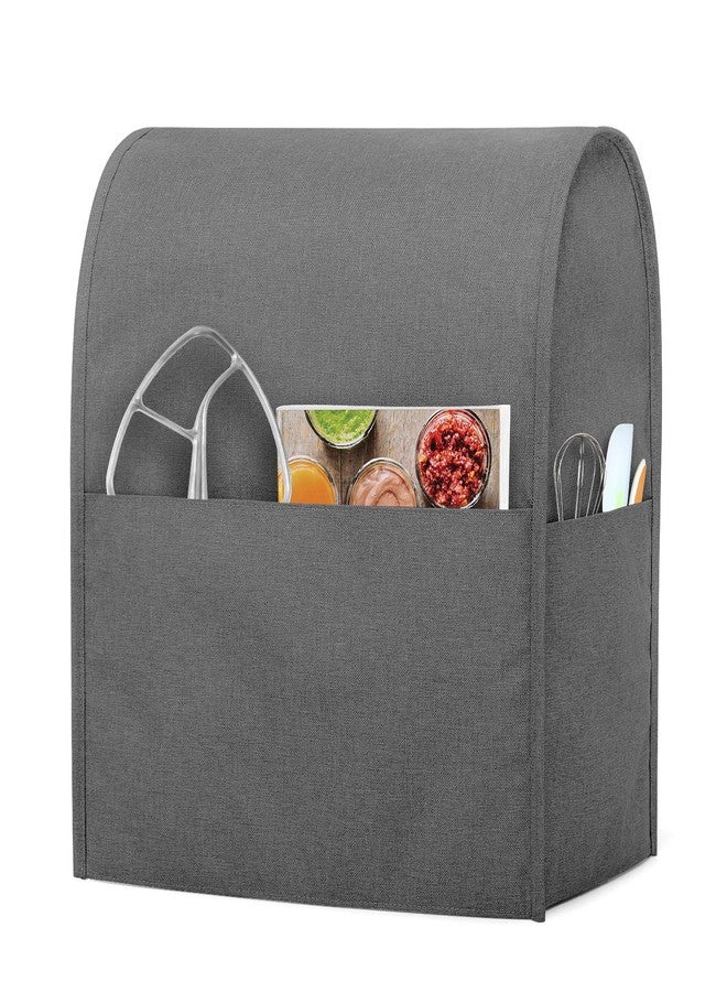 Luxja Dust Cover Compatible with 6-8 Quart Stand Mixer, Cloth Cover with Pockets for Stand Mixer and Extra Accessories (Compatible with 6-8 Quart Stand Mixer), Gray - Image 2