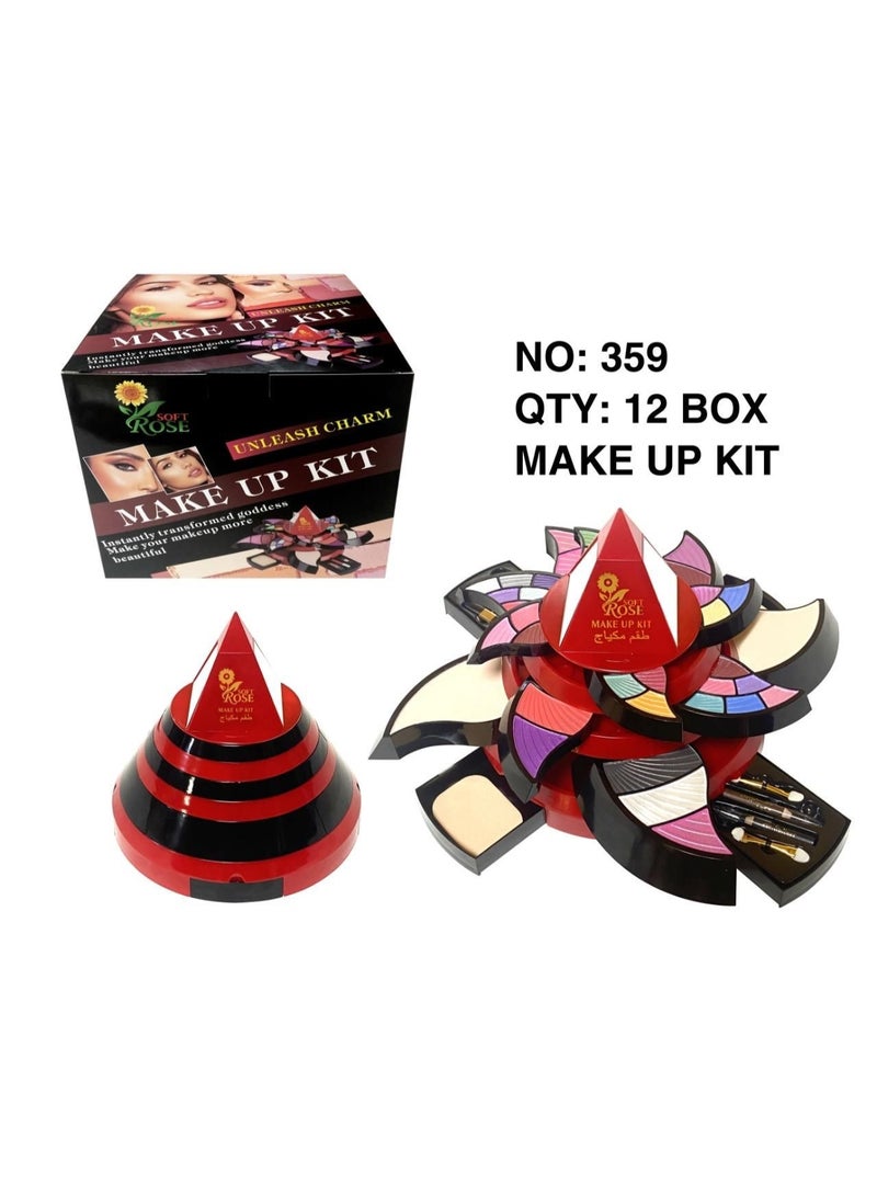 Soft multi-purpose red makeup set, all in one box