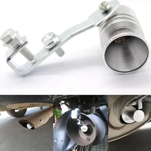 URBEST Aluminum Alloy Universal Turbo Sound Exhaust Muffler Pipe Whistle Car Roar Maker 2pcs (Yellow, XL) - Image 4