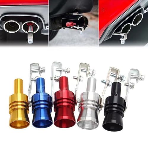 URBEST Aluminum Alloy Universal Turbo Sound Exhaust Muffler Pipe Whistle Car Roar Maker 2pcs (Yellow, XL) - Image 3