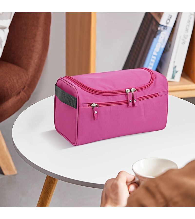 Green Hanging Toiletry Bag Large Capacity Travel Cosmetic Pouch with Hook - Image 5
